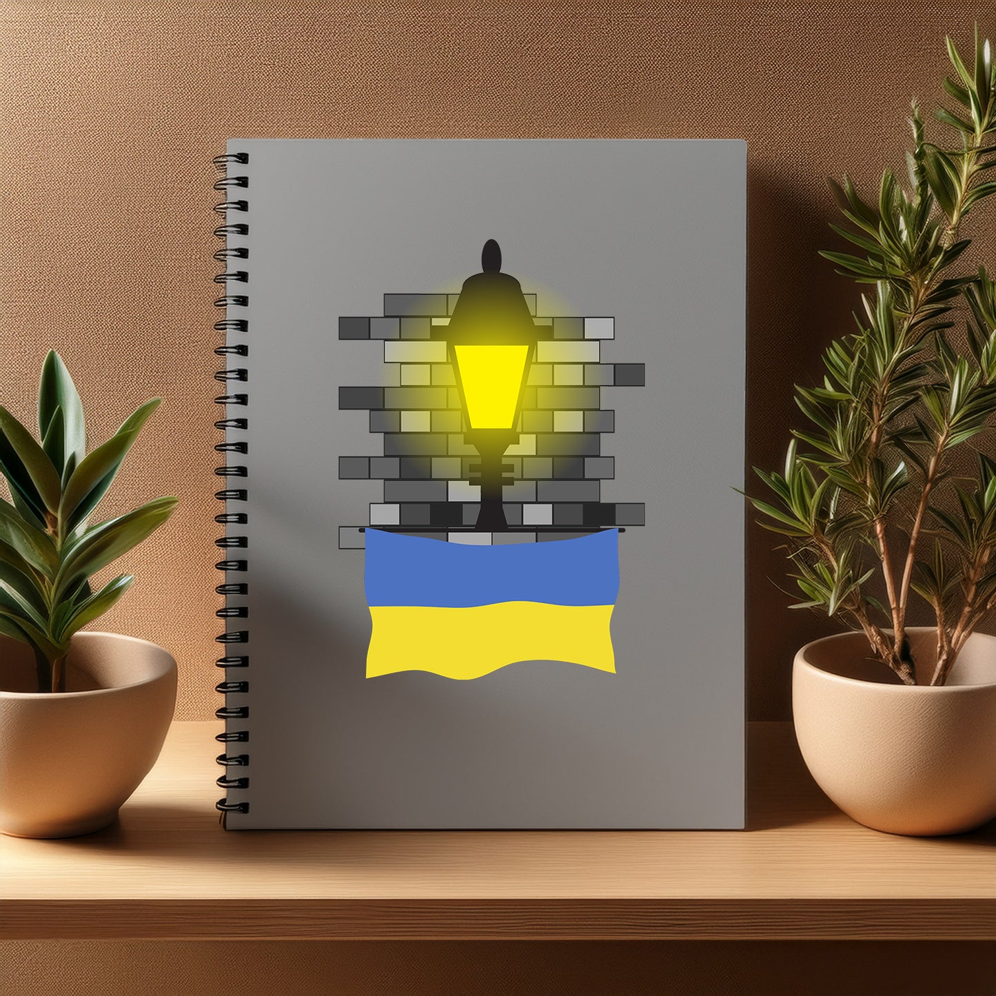 Ukraine Street Lamp Bricks Notebook