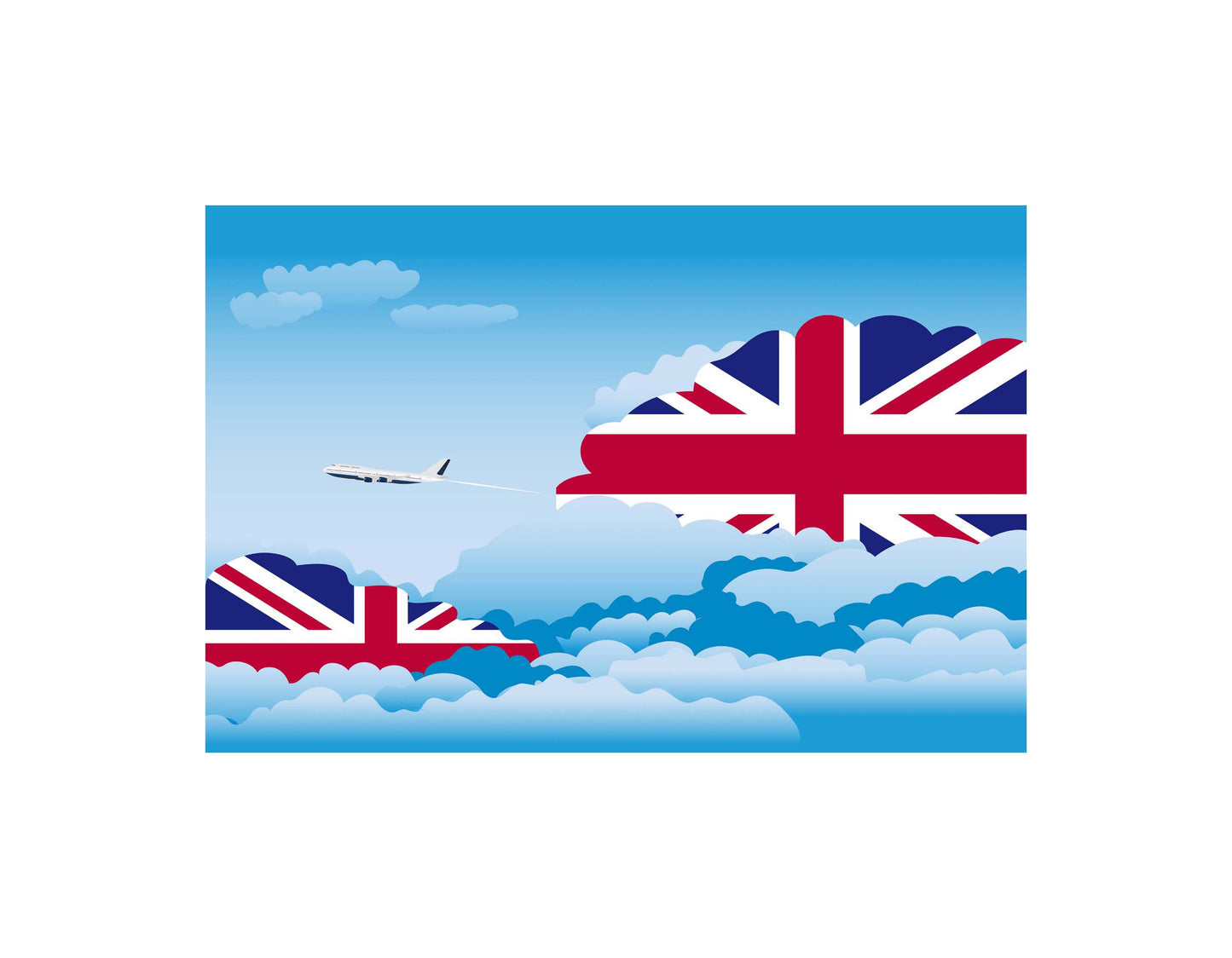 United KIngdom Day Clouds Blanket Throw