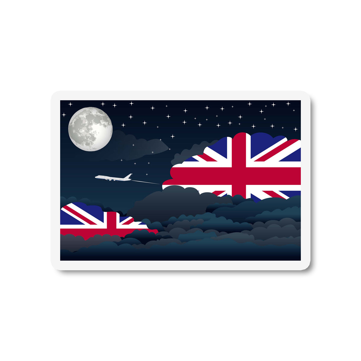 United Kingdom Night Clouds Fridge Magnet