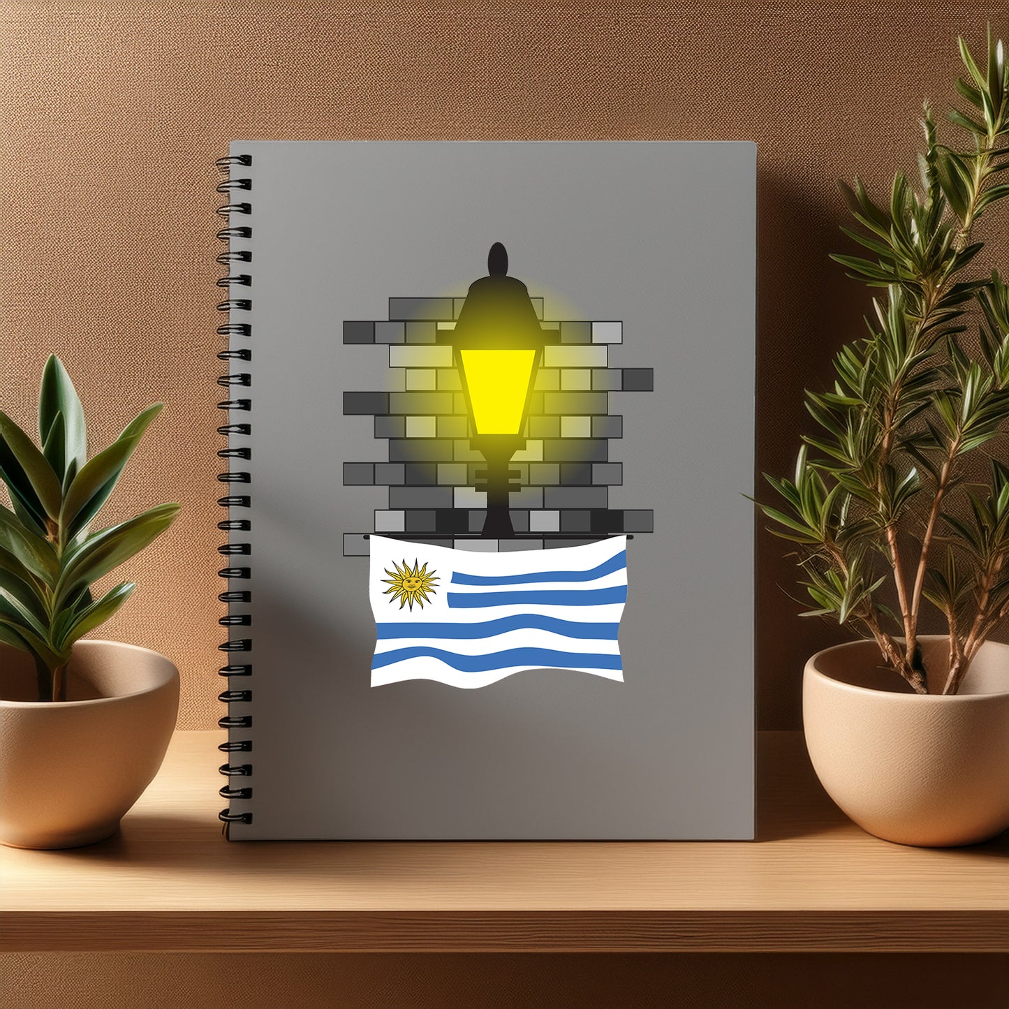Uruguay Street Lamp Bricks Notebook