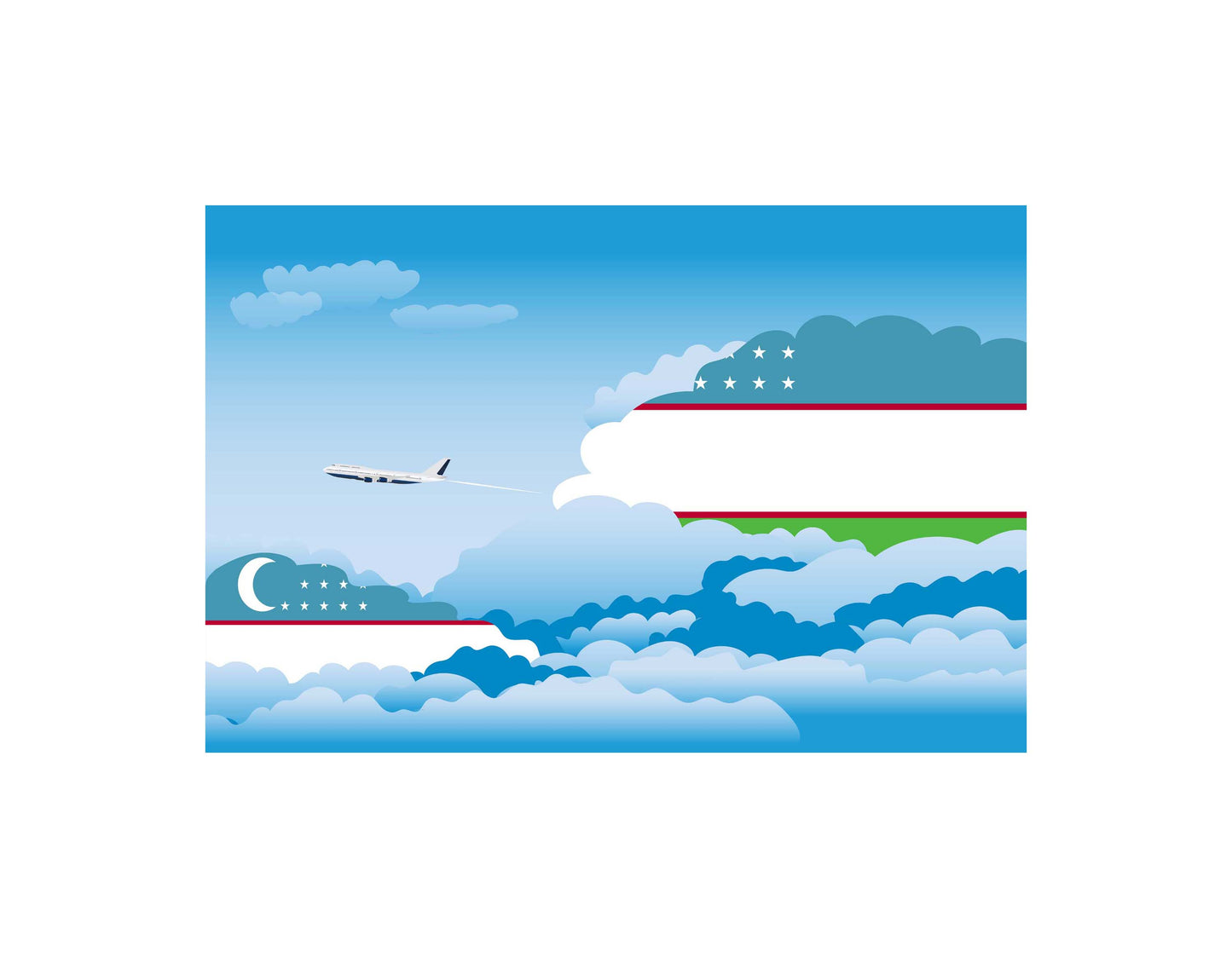 Uzbekistan Day Clouds Blanket Throw