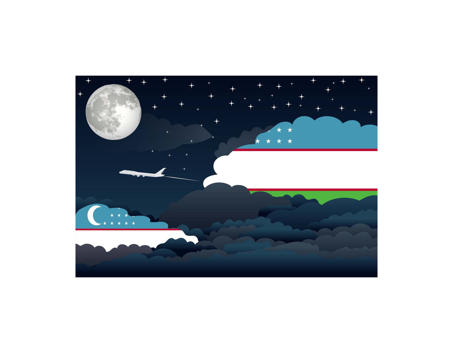 Uzbekistan Night Clouds Blanket Throw