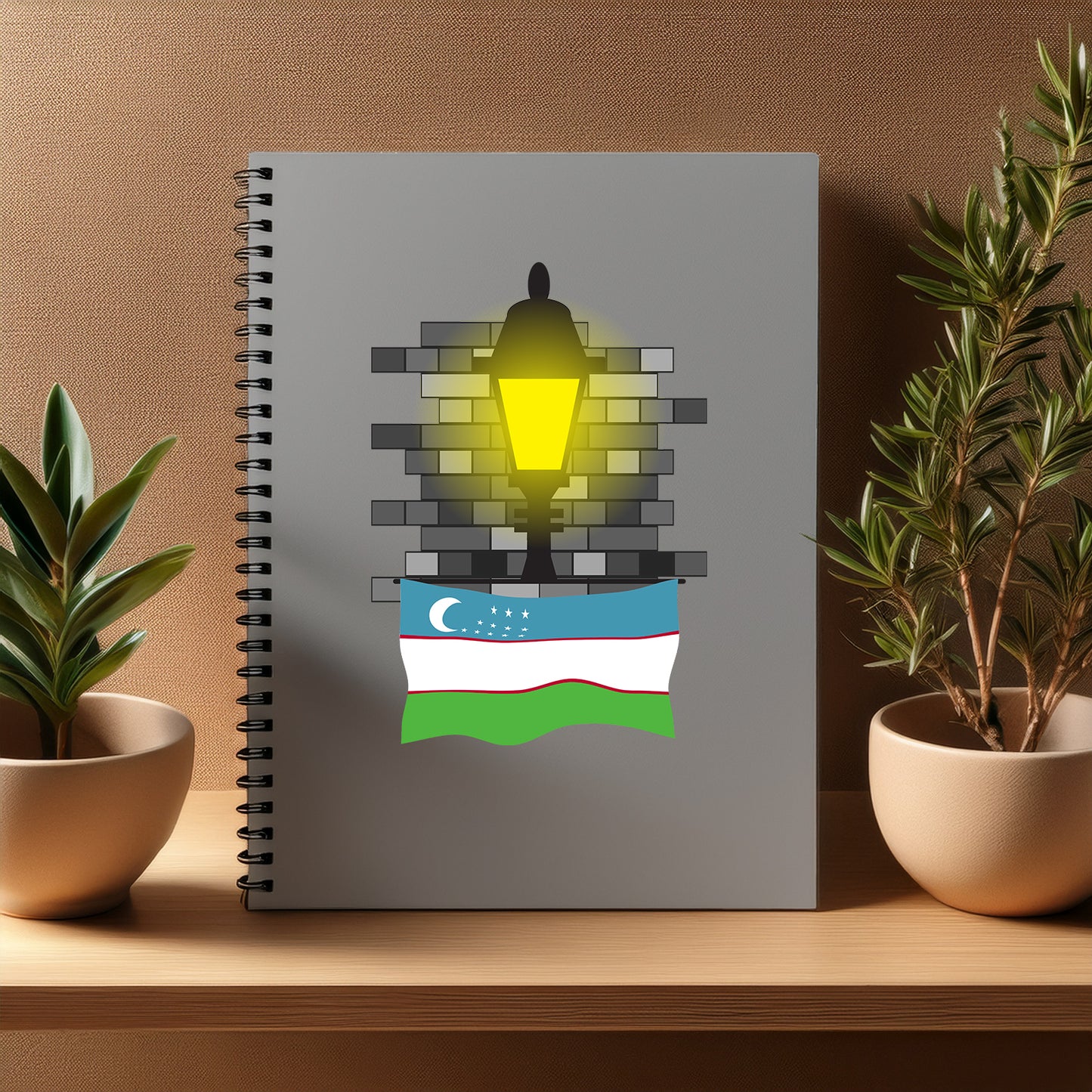 Uzbekistan Street Lamp Bricks Notebook