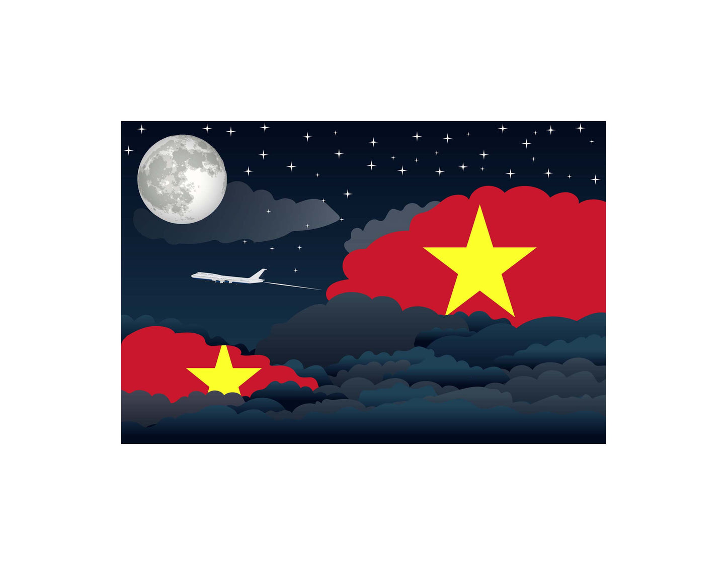 Vietnam Night Clouds Blanket Throw