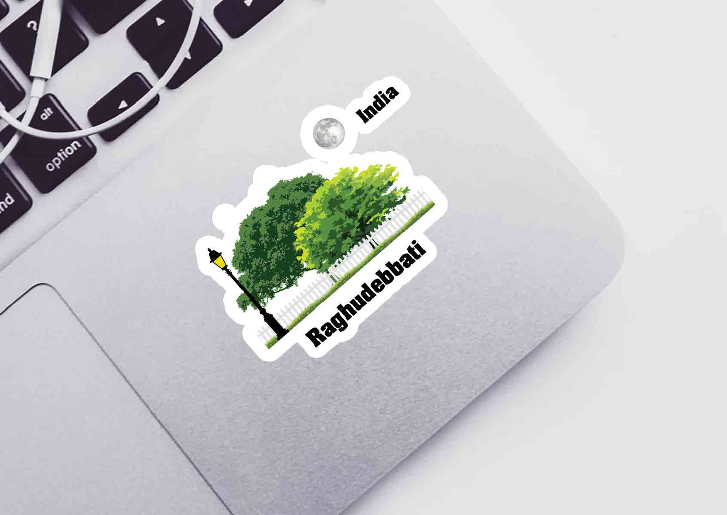 Raghudebbati Home Trees Moon Shape Sticker