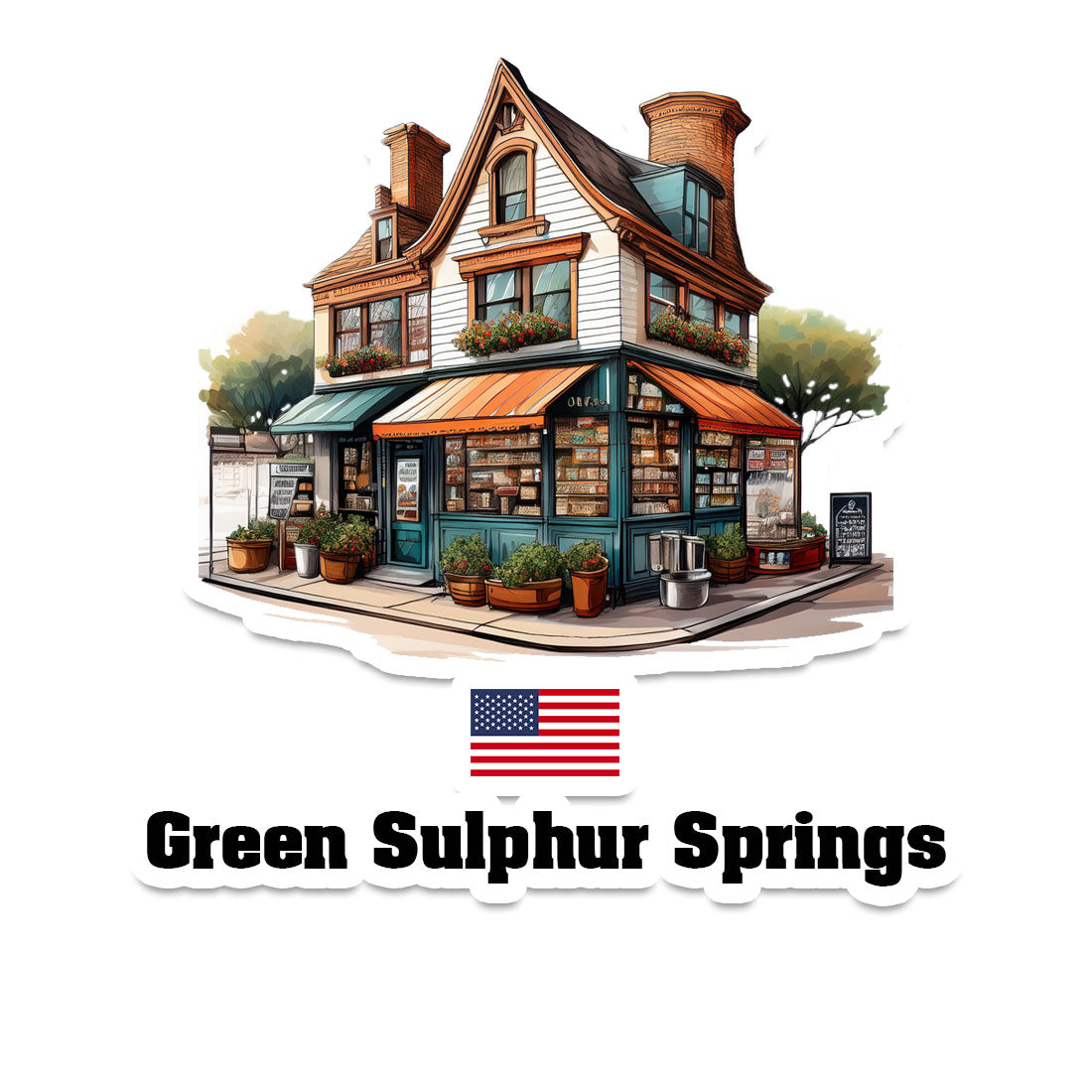 Green Sulphur Springs Fridge Magnet