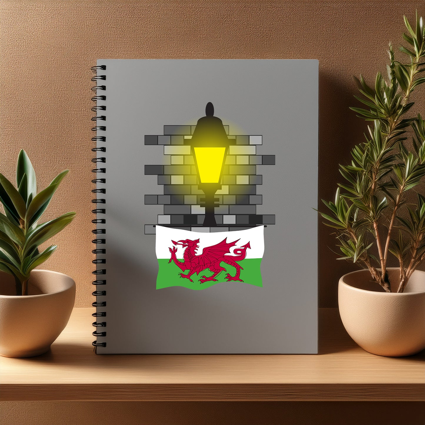 Wales Street Lamp Bricks Notebook