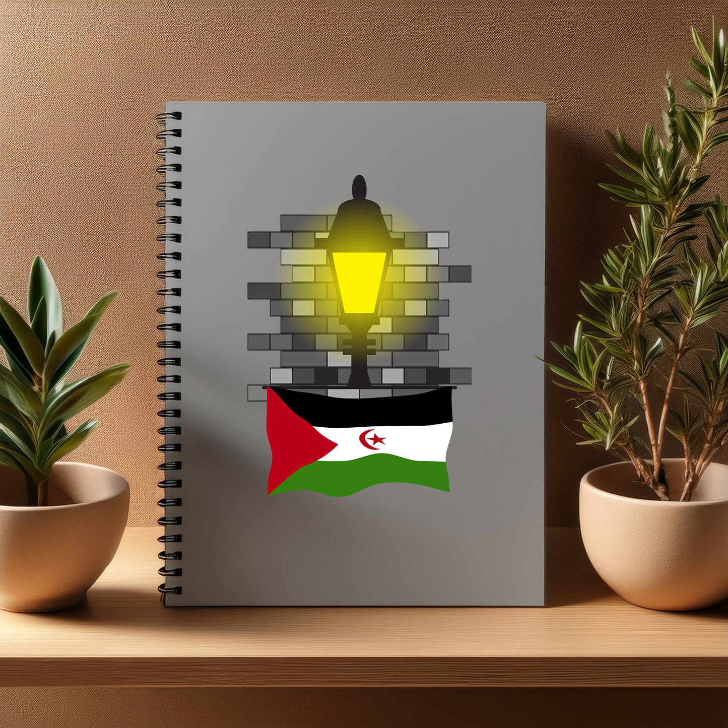 Western Sahara Street Lamp Bricks Notebook