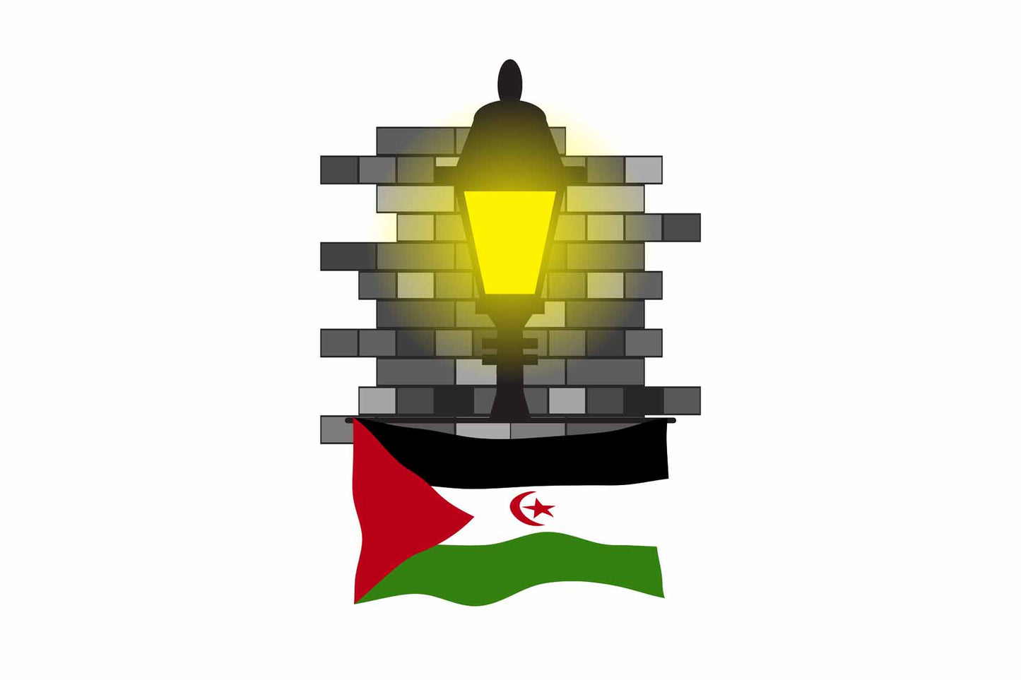 Western Sahara Street Lamp Bricks Fridge Magnet