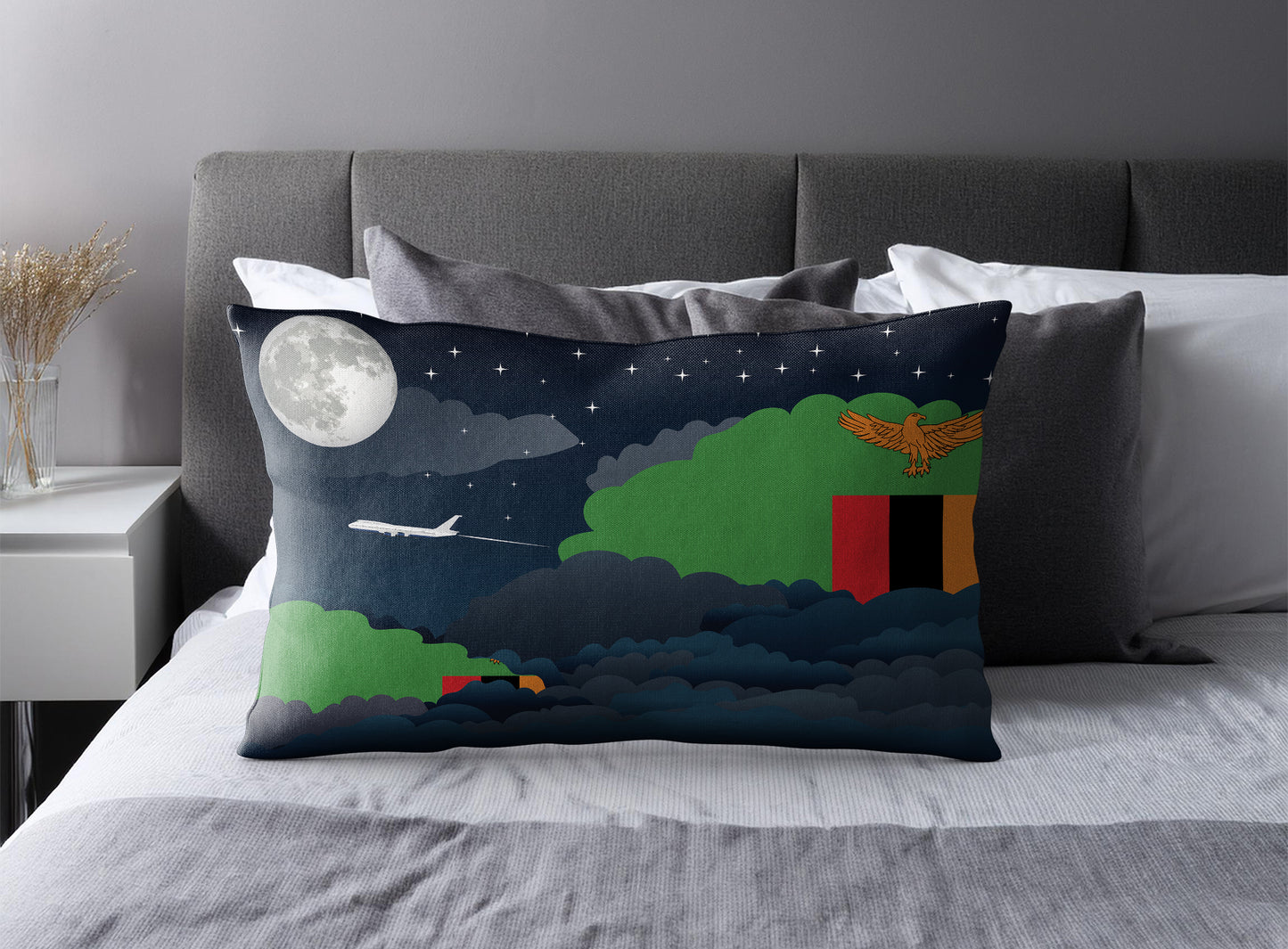 Zambia Night Clouds Pillow Case and Pillow Throw