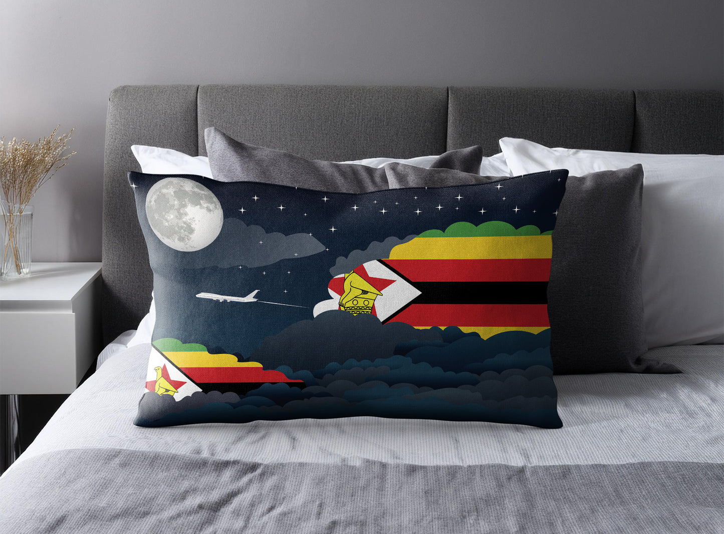 Zimbabwe Night Clouds Pillow Case and Pillow Throw