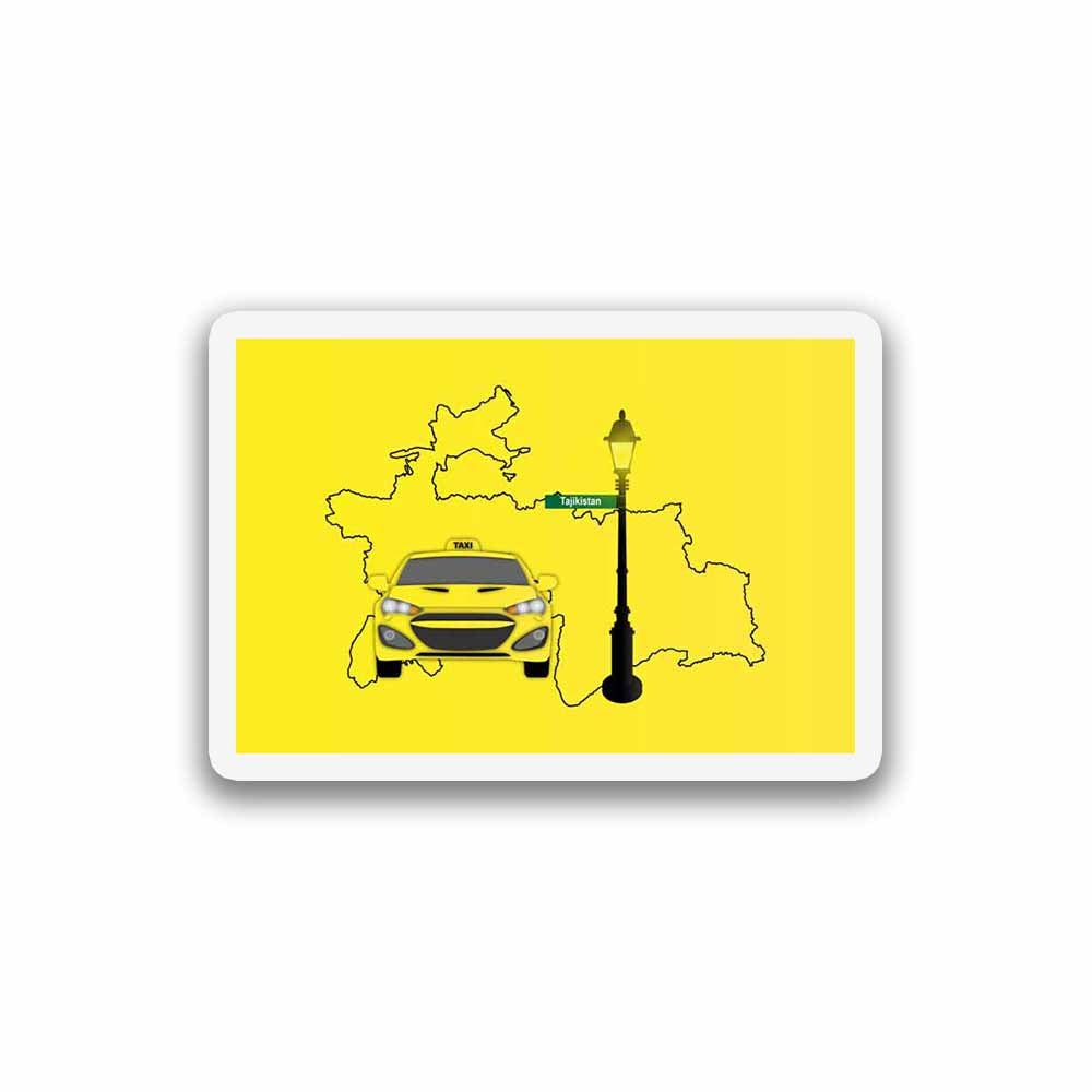 Tajikistan Taxi Fridge Magnet