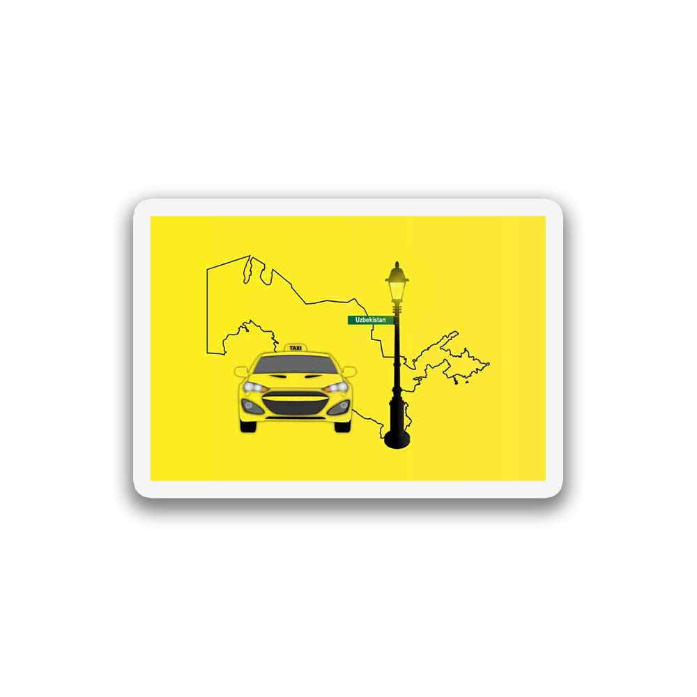 Uzbekistan Taxi Fridge Magnet