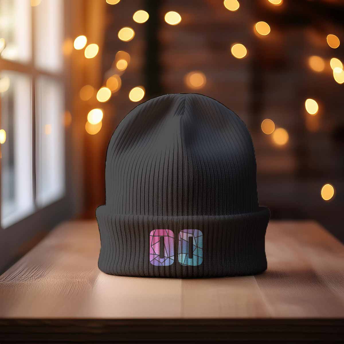 00 Number Cuffed Beanie (Dark Grey)