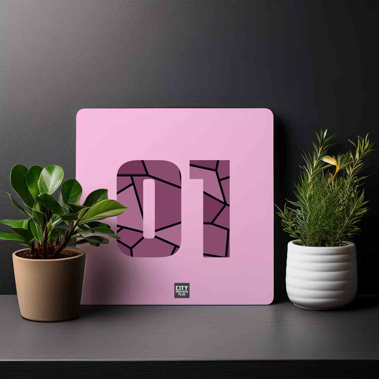 01 Number Mousepad (Light Pink)