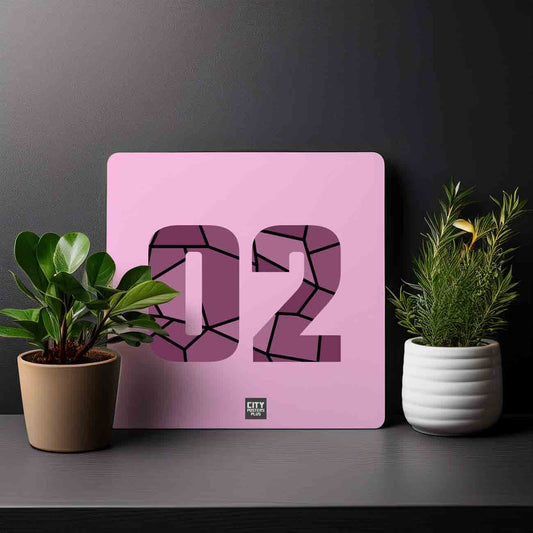 02 Number Mousepad (Light Pink)