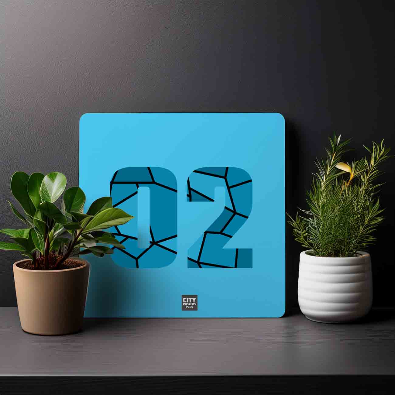 02 Number Mousepad (Sky Blue)