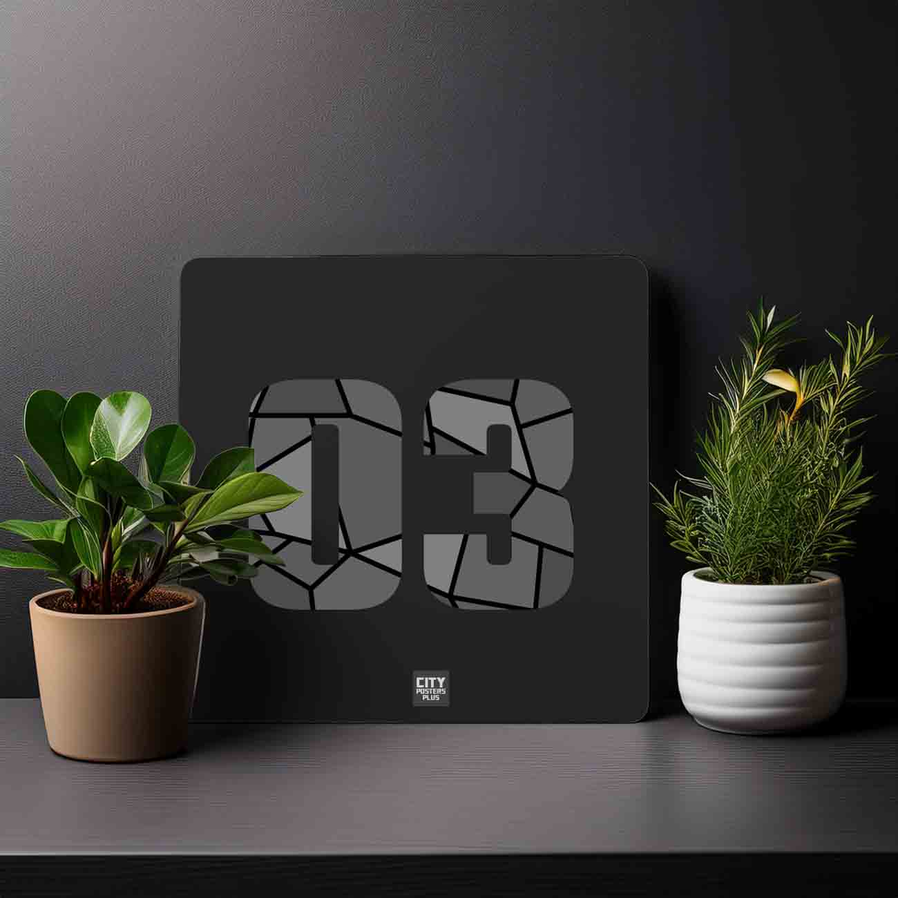 03 Number Mousepad (Black)