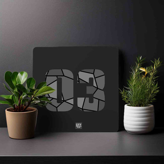 03 Number Mousepad (Black)