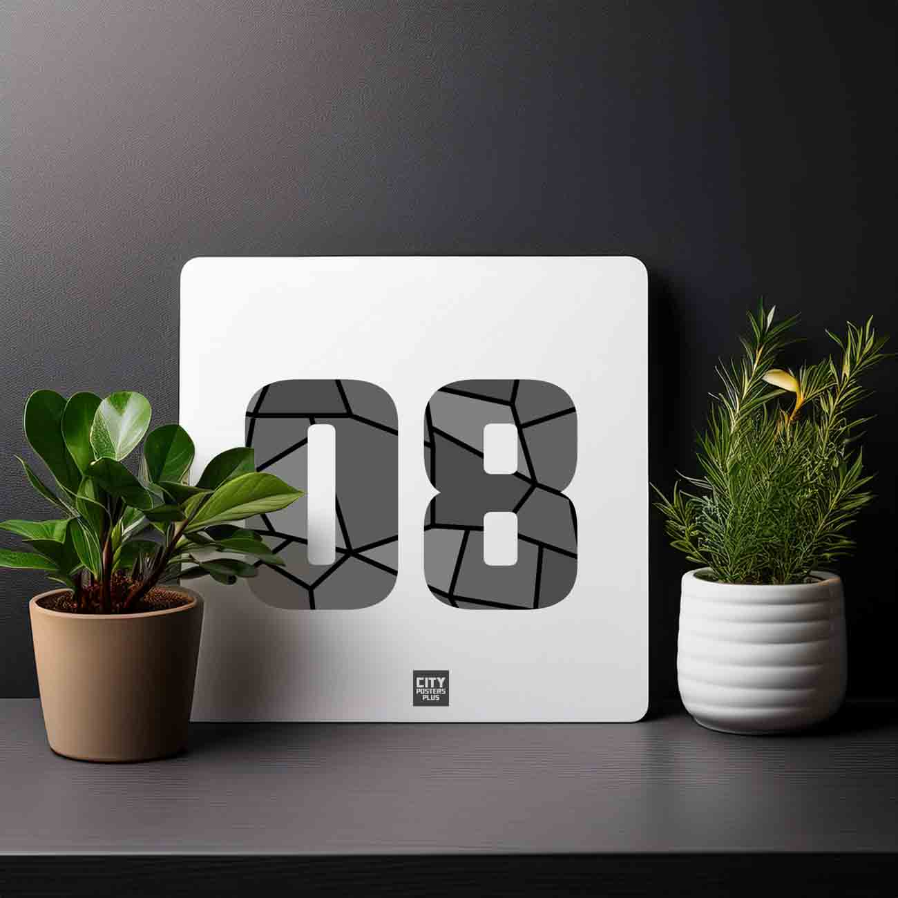 08 Number Mousepad (White)
