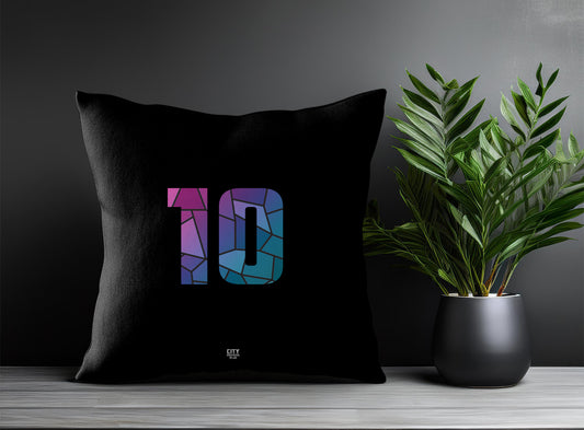 10 Number Pillow Case and Pillow Throw (Black)