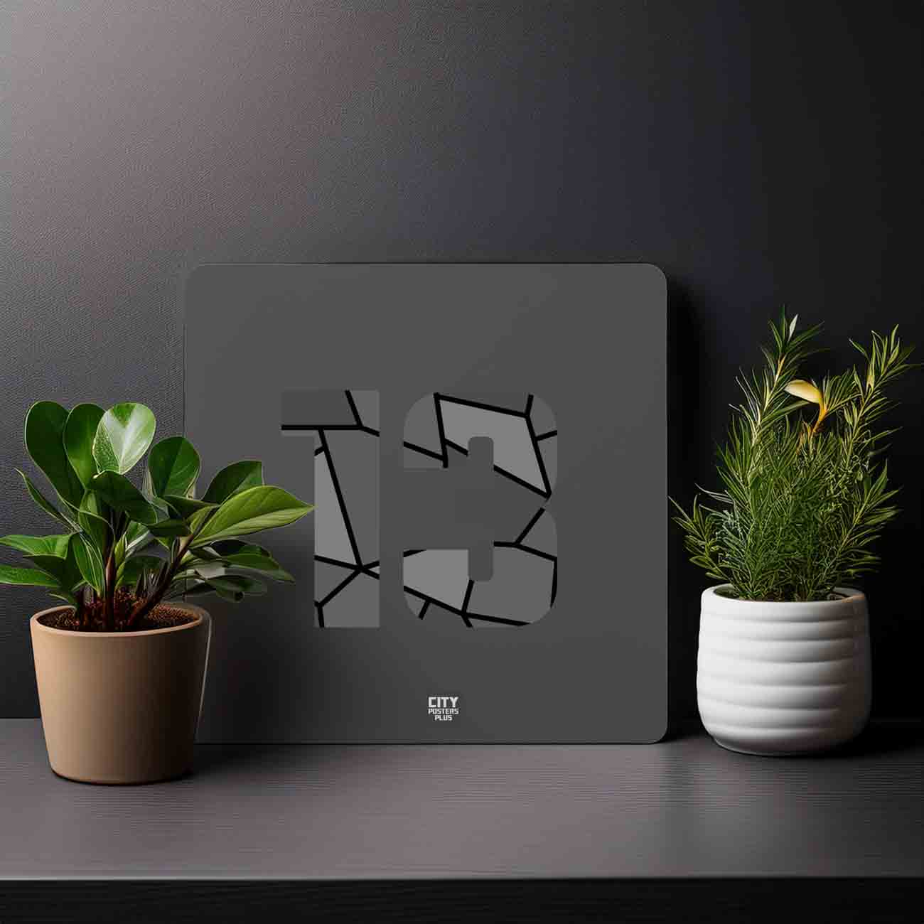 13 Number Mousepad (Charcoal Grey)