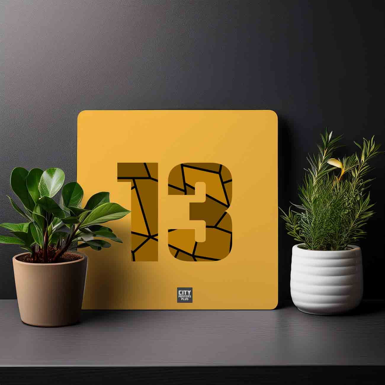 13 Number Mousepad (Golden Yellow)