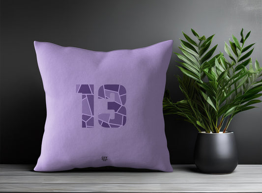 13 Number Pillow Case and Pillow Throw (Iris Lavender)