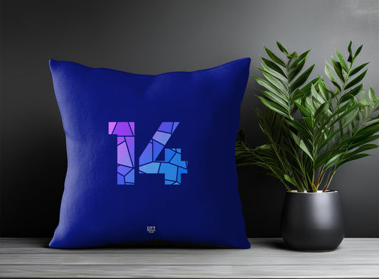 14 Number Pillow Case and Pillow Throw (Royal Blue)