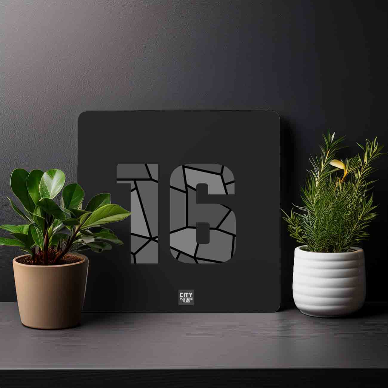 16 Number Mousepad (Black)
