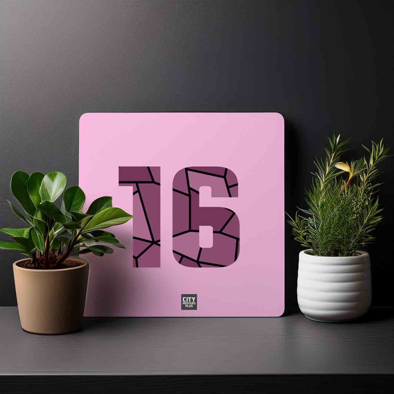 16 Number Mousepad (Light Pink)