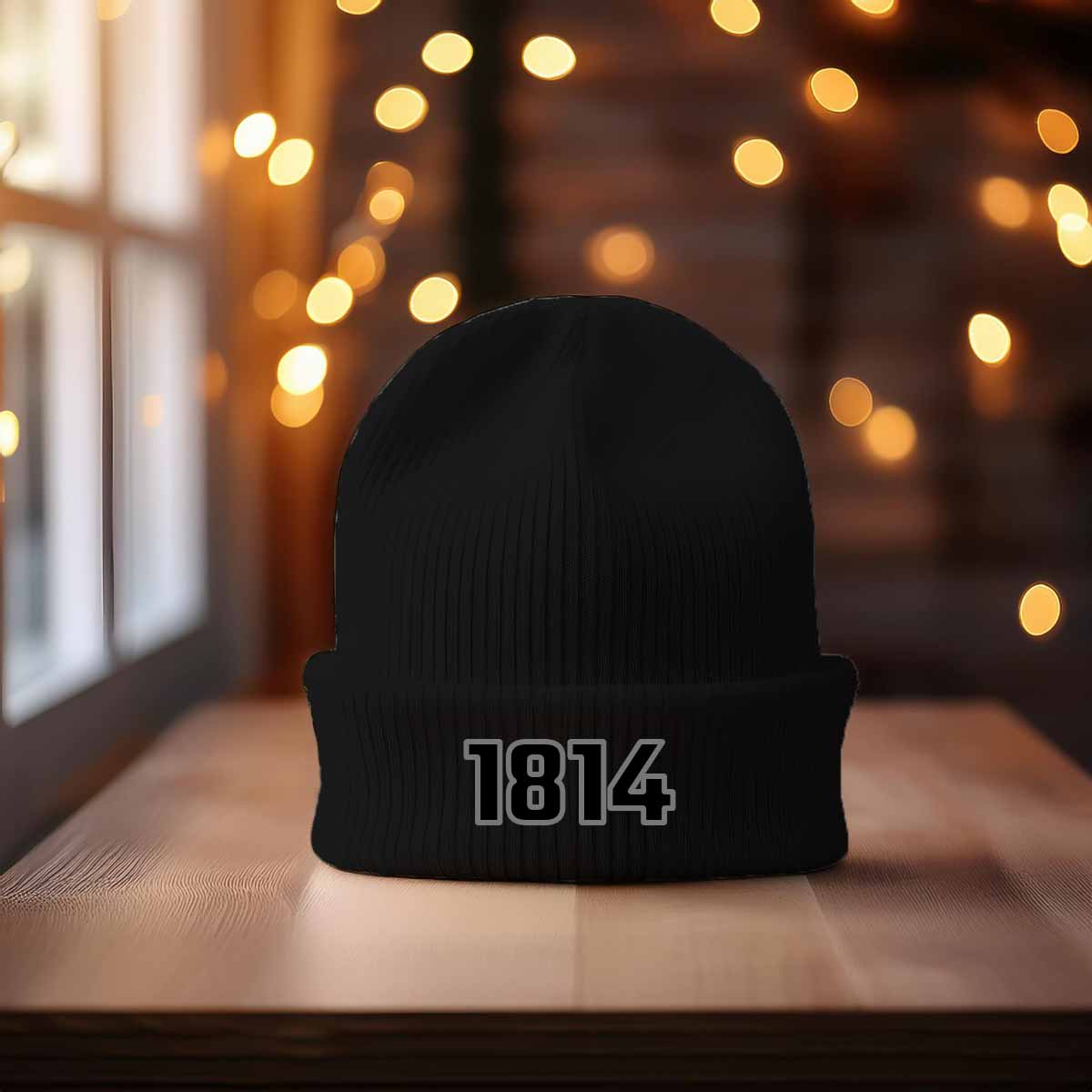1814 Year Cuffed Beanie (Black)