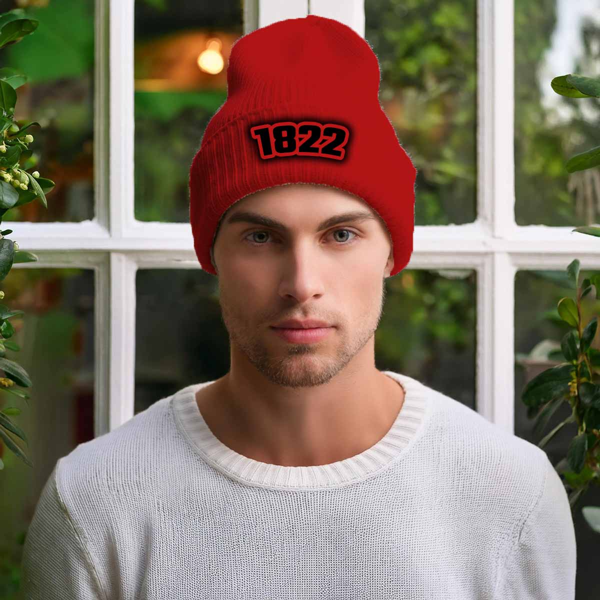 Beanies Plus 1822 Year Cuffed Beanie (Red)