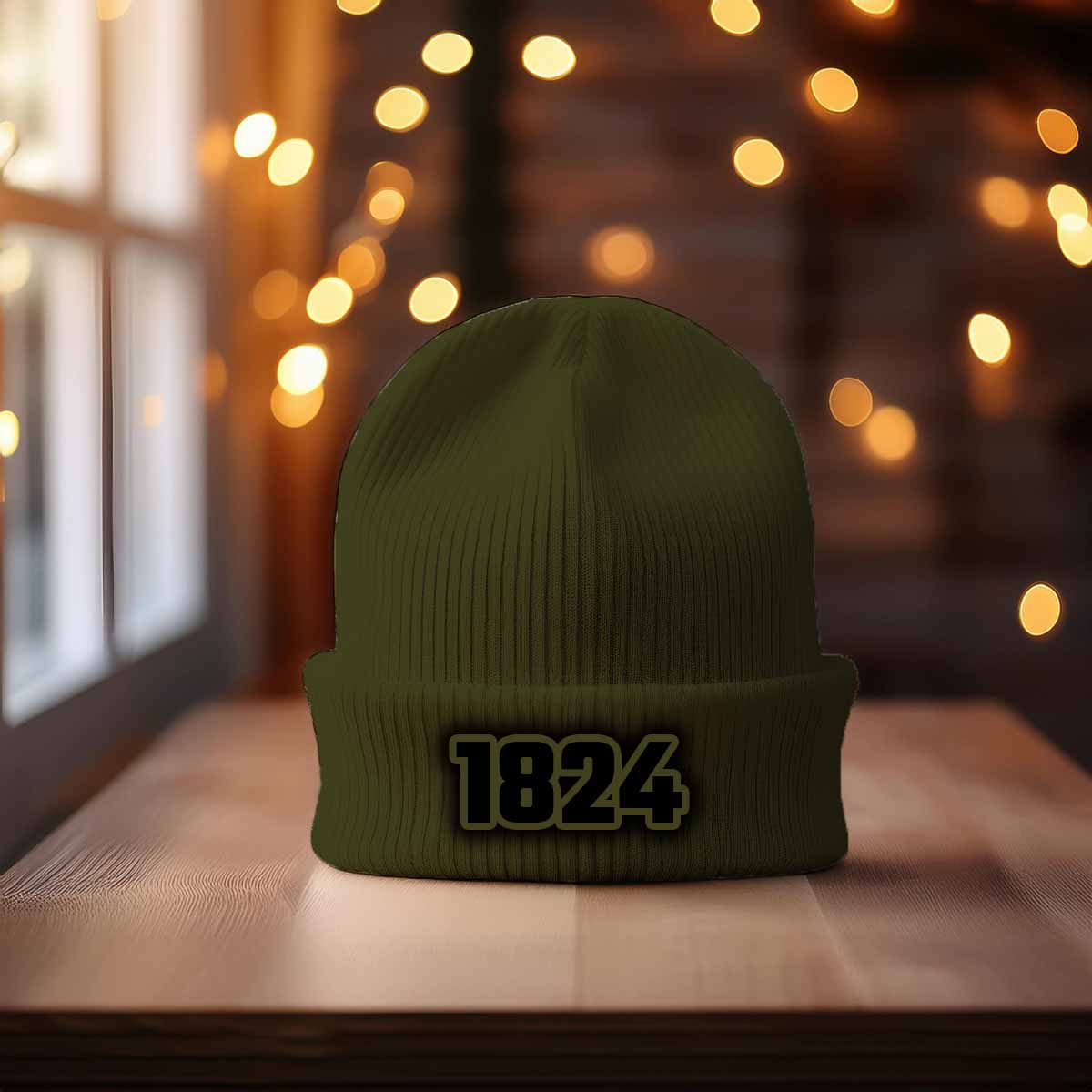 1824 Year Cuffed Beanie (Olive)