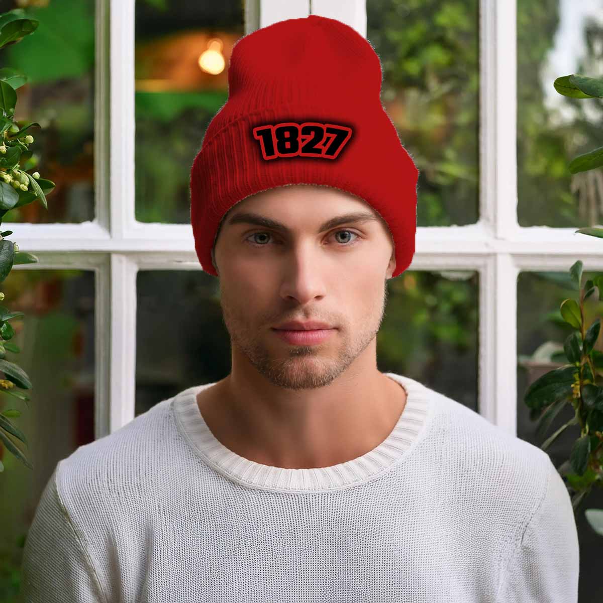 Beanies Plus 1827 Year Cuffed Beanie (Red)
