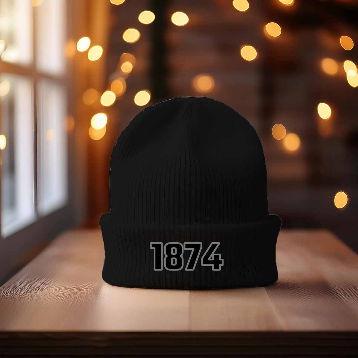 1874 Year Cuffed Beanie (Black)
