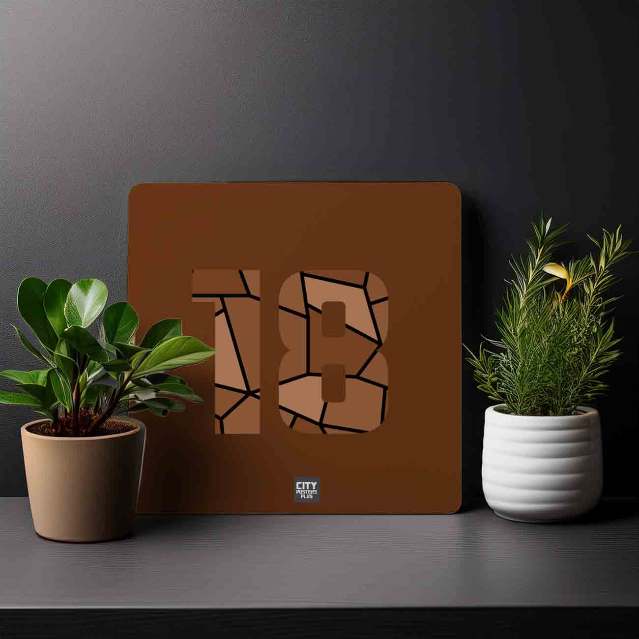 18 Number Mousepad (Brown)