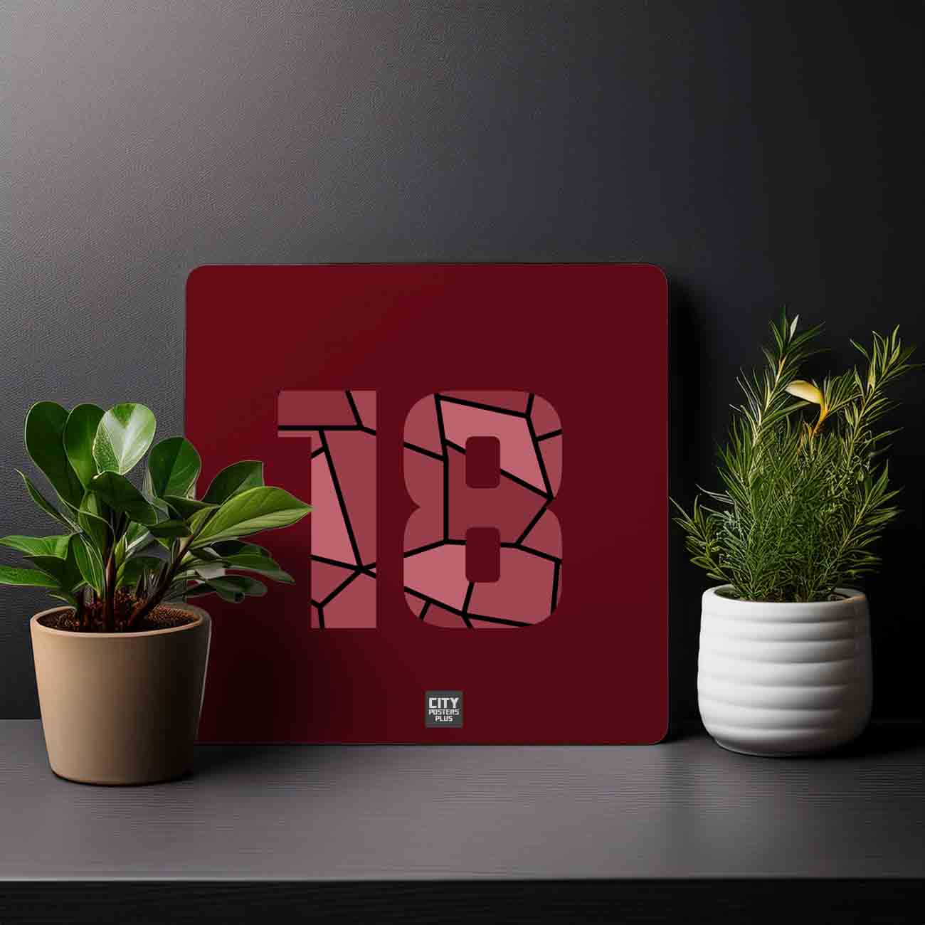 18 Number Mousepad (Maroon)
