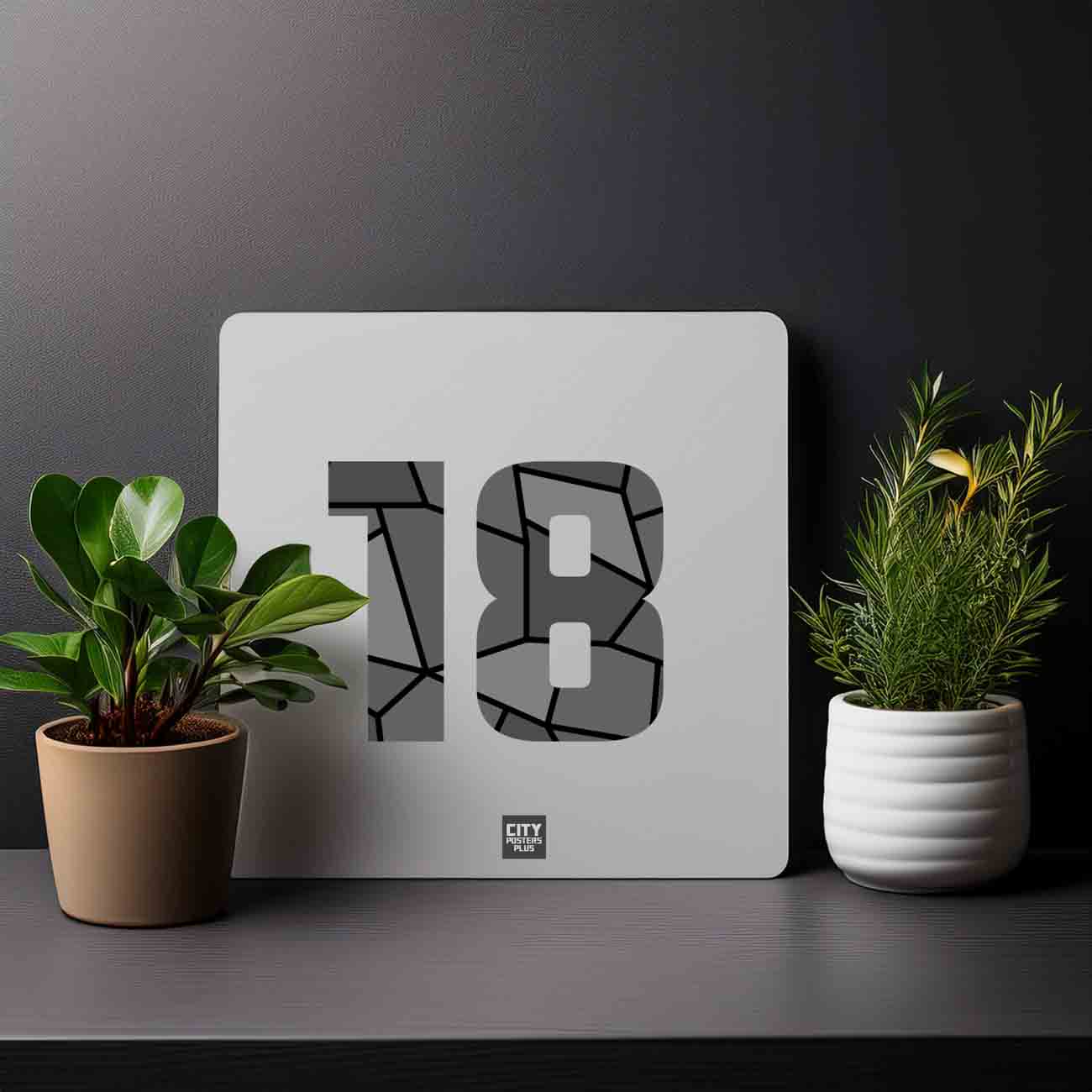 18 Number Mousepad (Melange Grey)