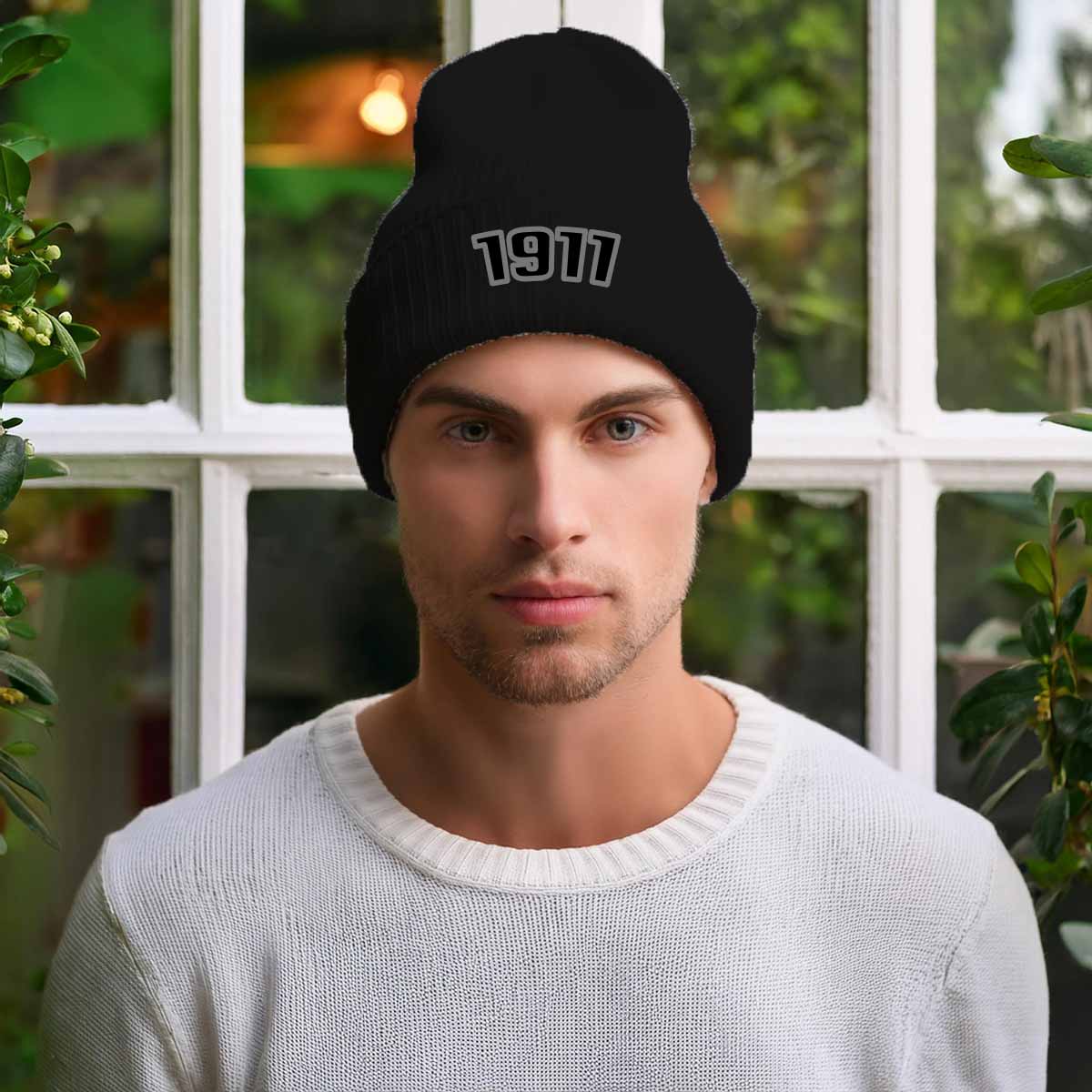 Beanies Plus 1911 Year Cuffed Beanie (Black)
