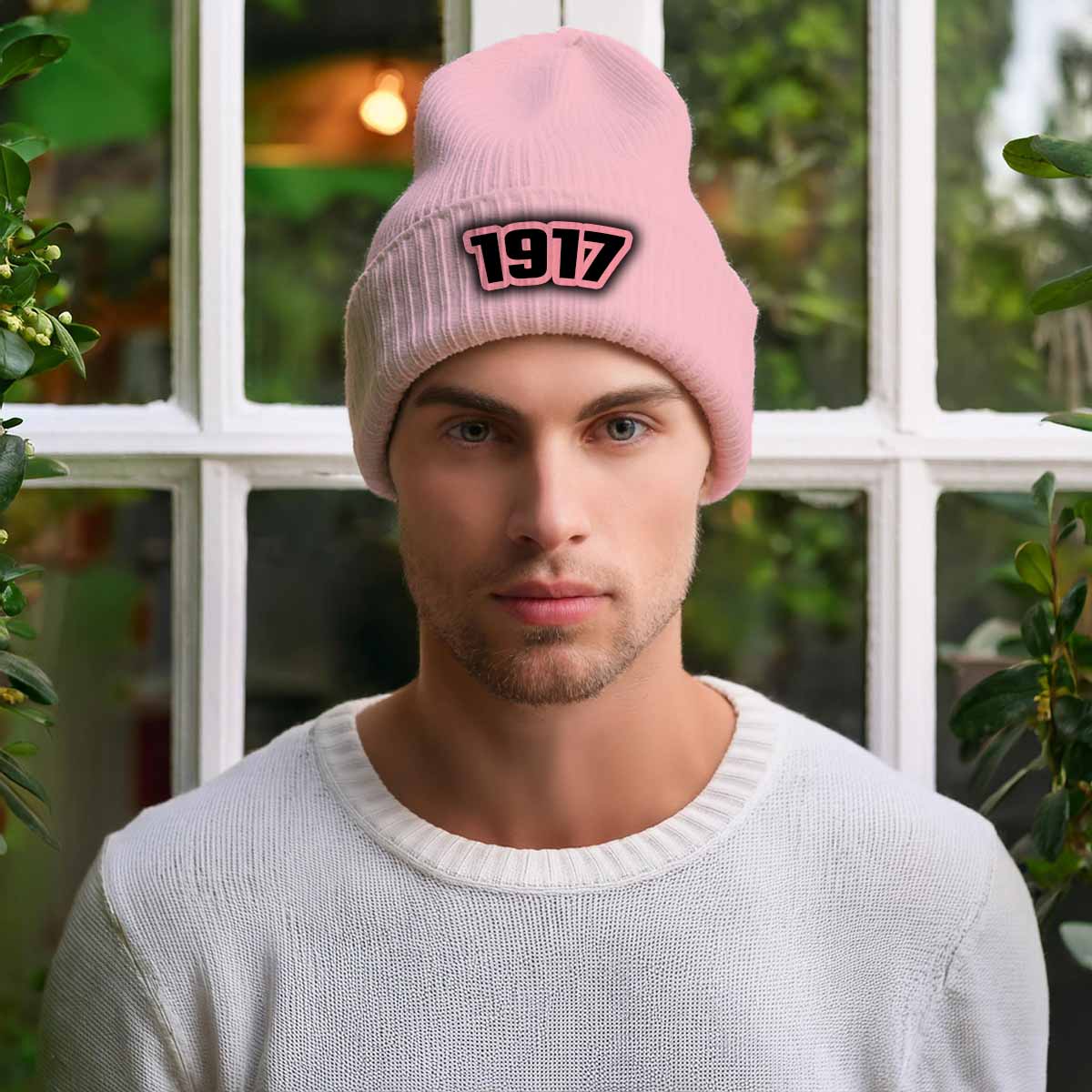 Beanies Plus 1917 Year Cuffed Beanie (Baby Pink)