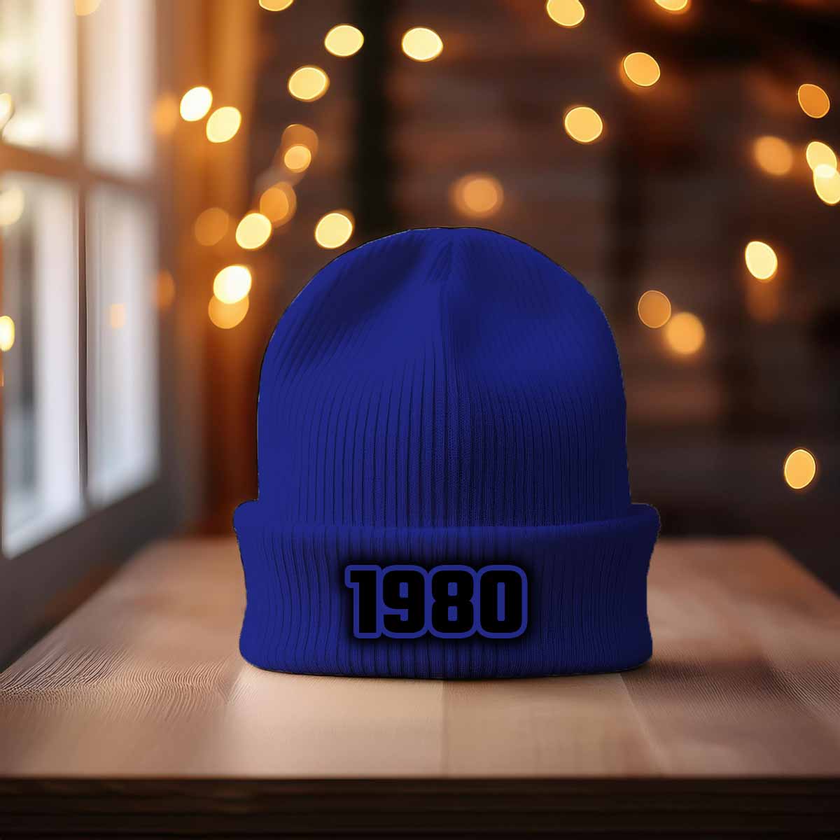1980 Year Cuffed Beanie (Royal)