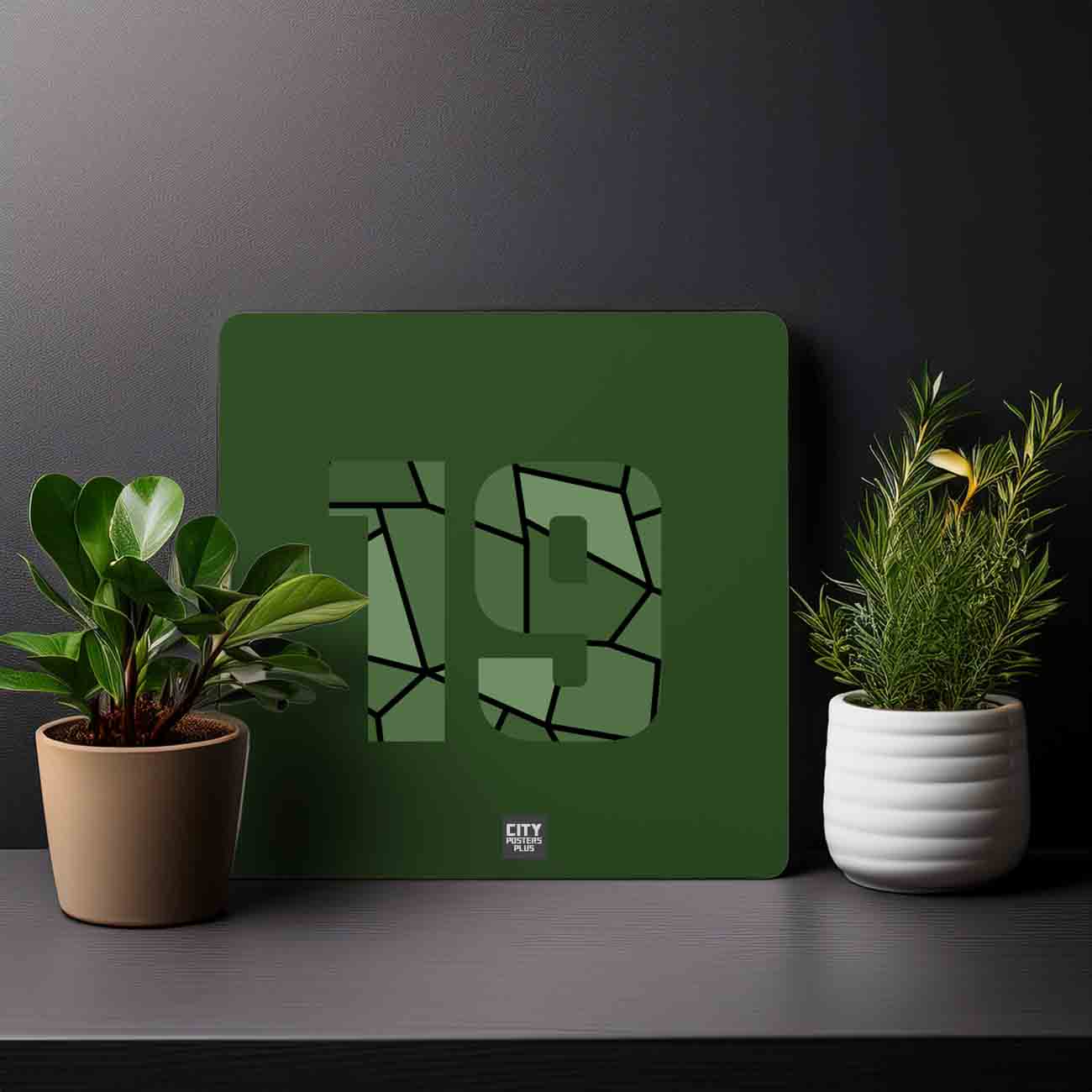 19 Number Mousepad (Olive Green)