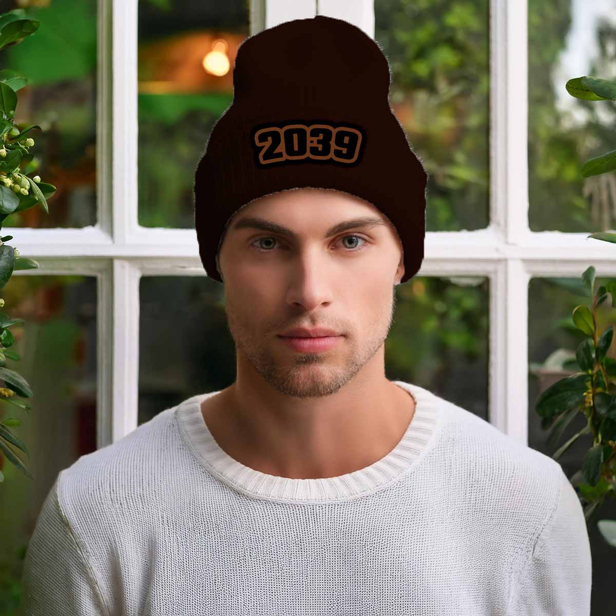 Beanies Plus 2039 Year Cuffed Beanie (Brown)