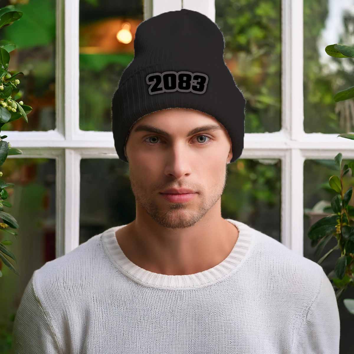 Beanies Plus 2083 Year Cuffed Beanie (Dark Grey)