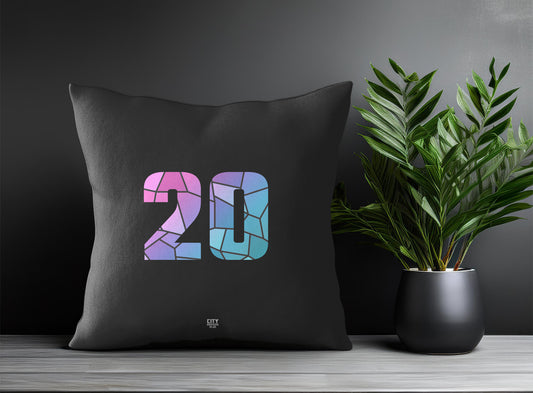 20 Number Pillow Case and Pillow Throw (Charcoal Grey)