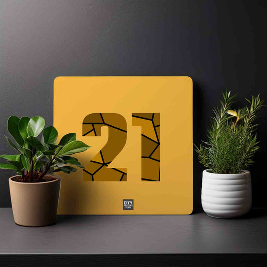 21 Number Mousepad (Golden Yellow)