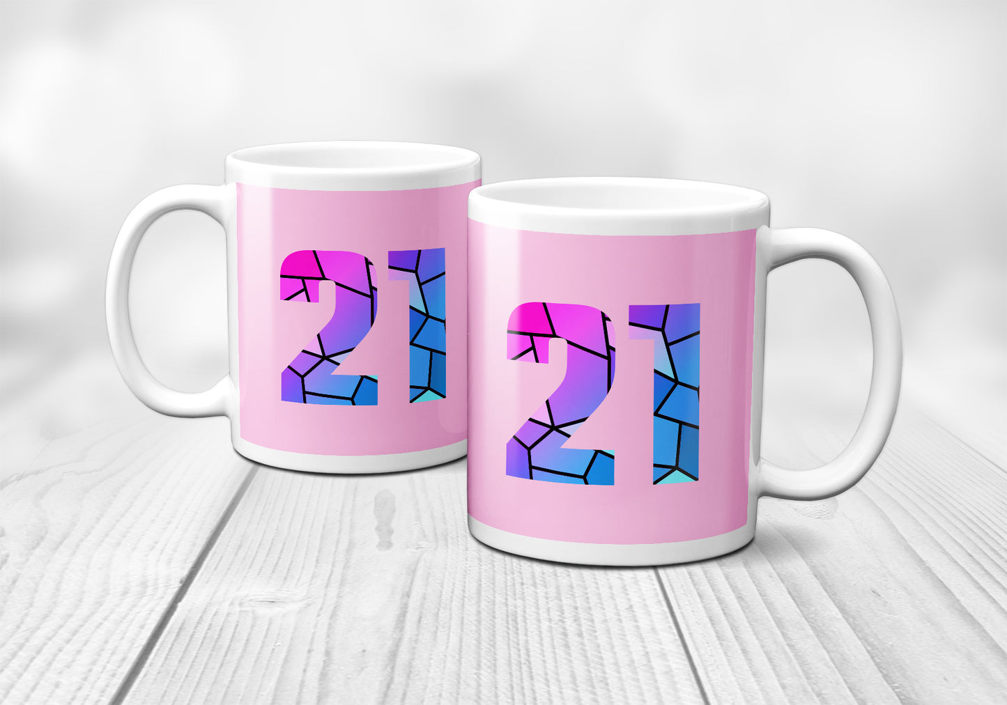 21 Number Mug (Light Pink)