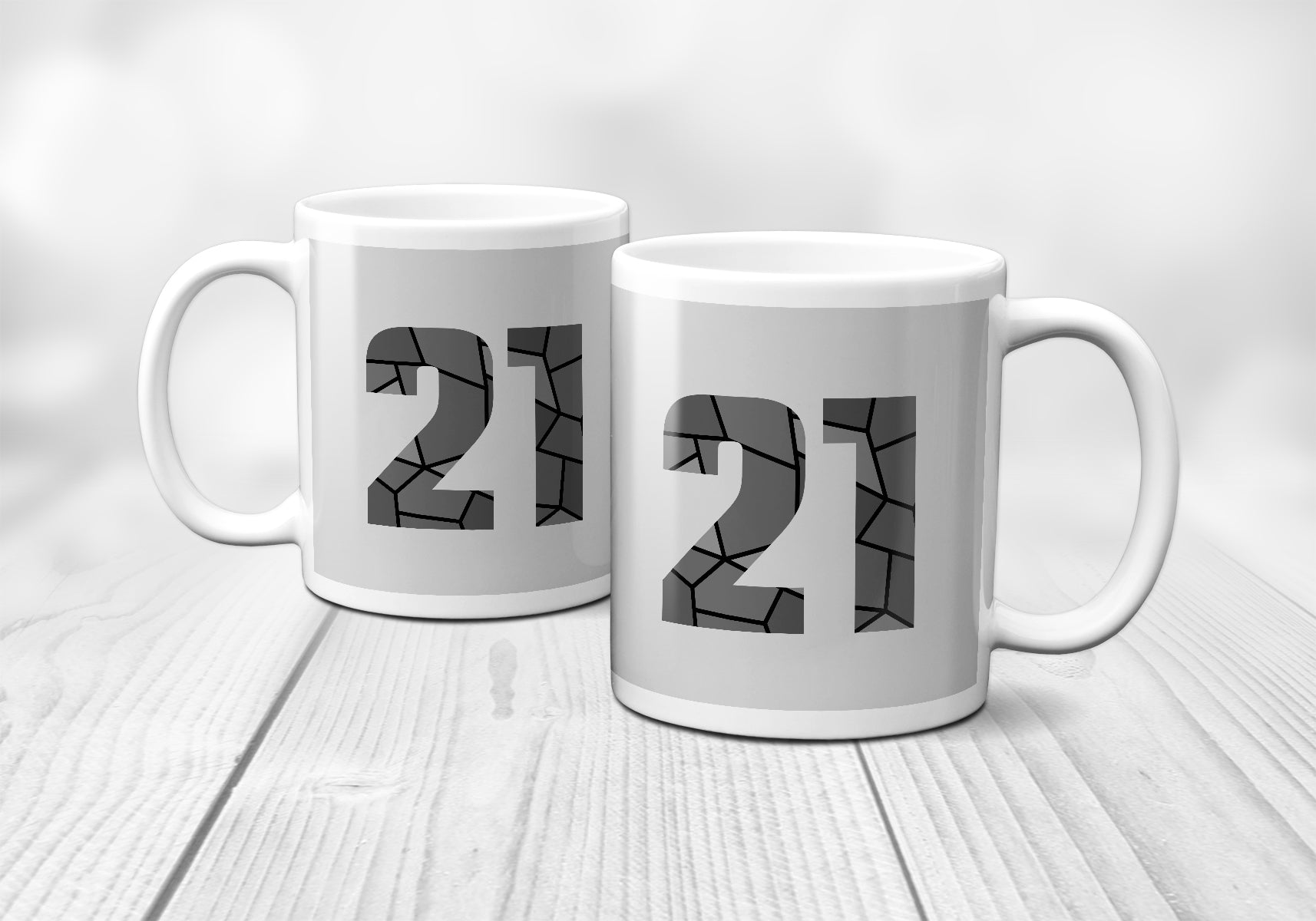 21 Number Mug (Melange Grey)