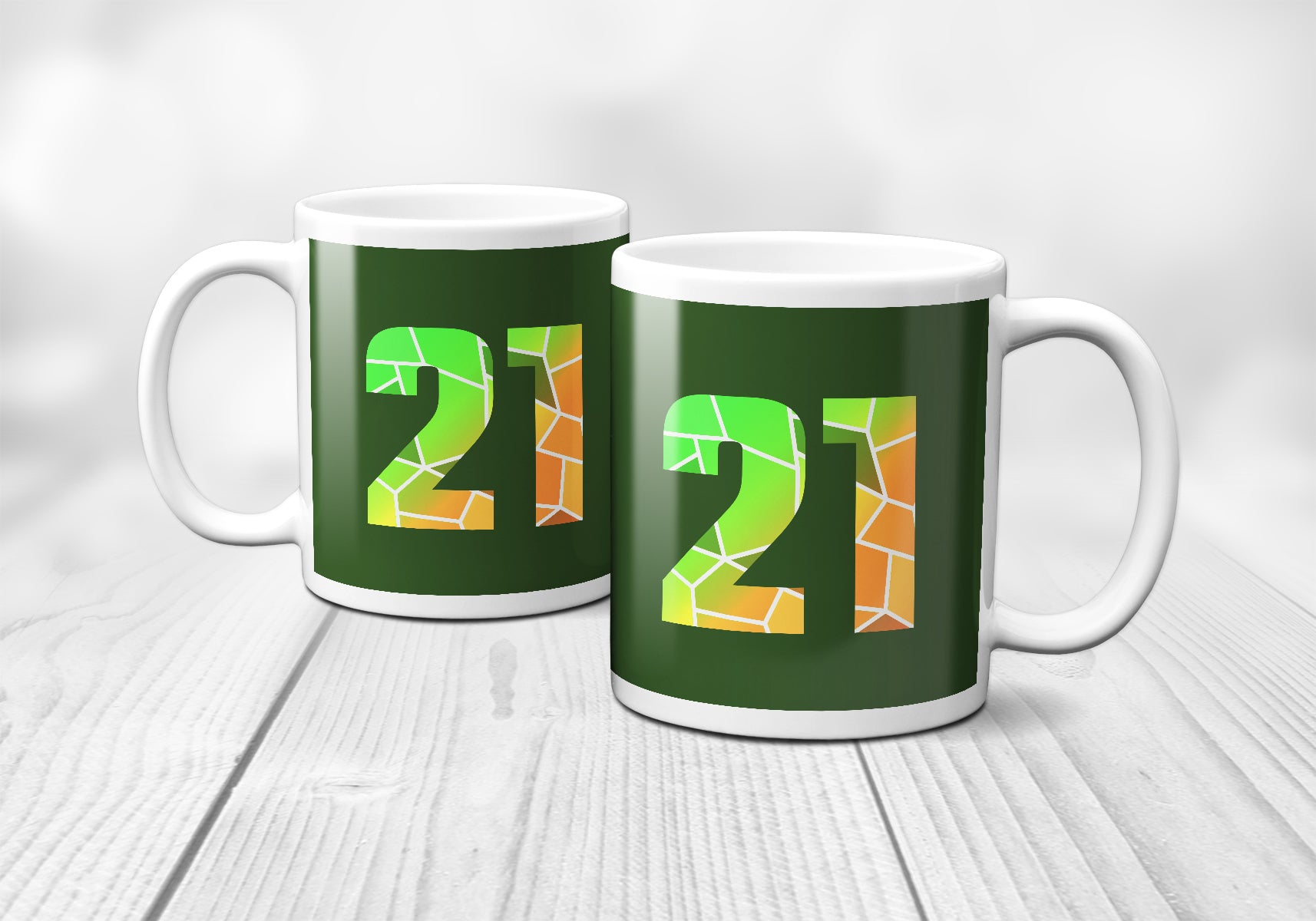 21 Number Mug (Olive Green)